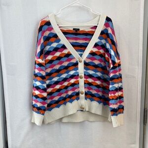 Talbots Colorful Wave Pattern Cardigan
